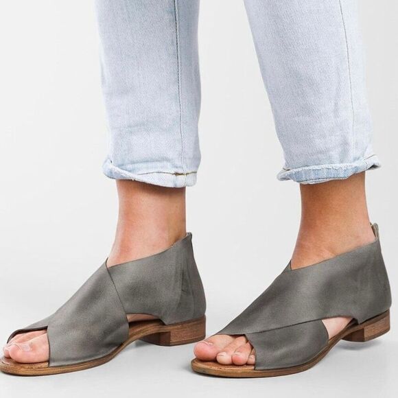 Bed Stu Betty Leather Back‑Zip Sandal Handcrafted Criss‑Cross Peep‑Toe Size 8 - Picture 8 of 16